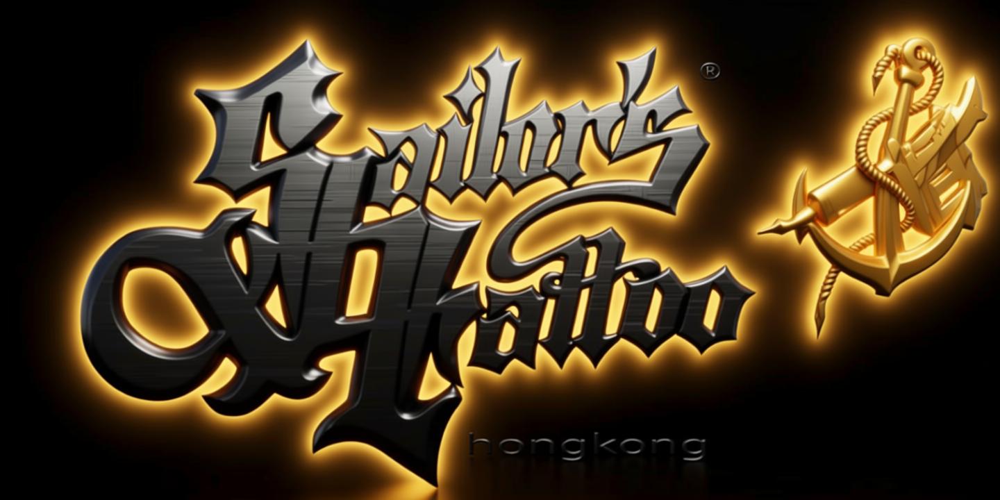 Sailors Tattoo HK — black cat mark with silver and gold shadow